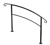 Vezek 4-Step Adjustable Wrought Iron Handrail Matte Black Stair Rail Railing