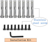 Vezek 3-Step Hot-dip Galvanizied Adjustable Wrought Iron Handrail Matte Black Stair Rail